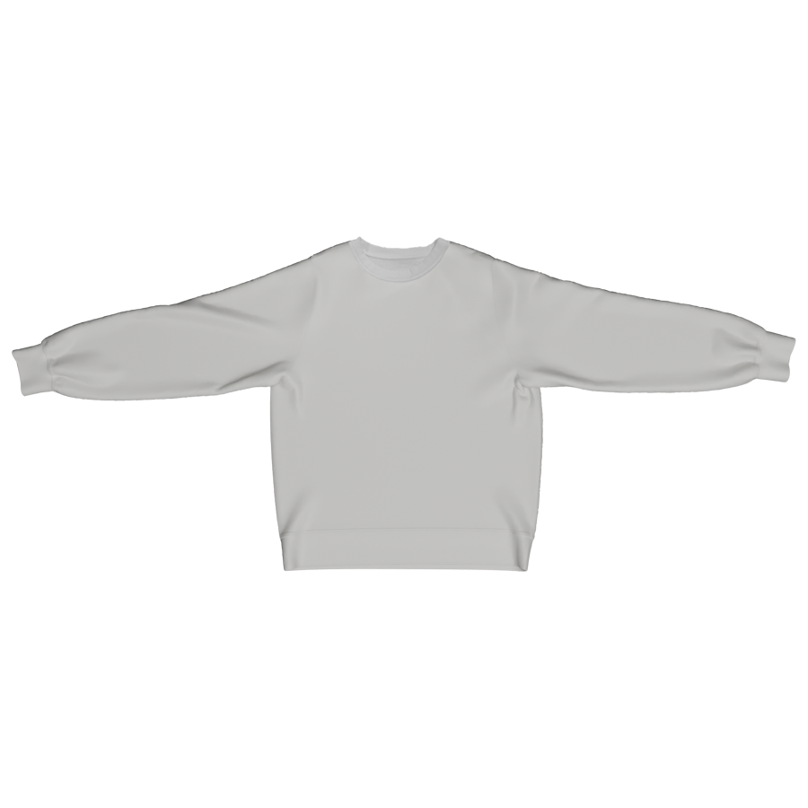 WHITE FLEECE CREWNECK