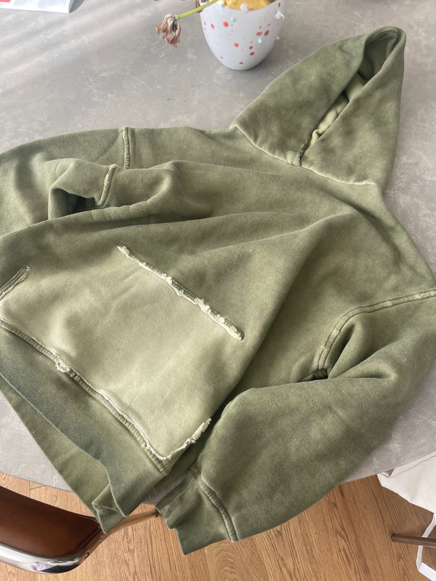 THRASHED OLIVE HOODIE