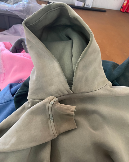 FADED SAGE HOODIE (DISTRESSED)