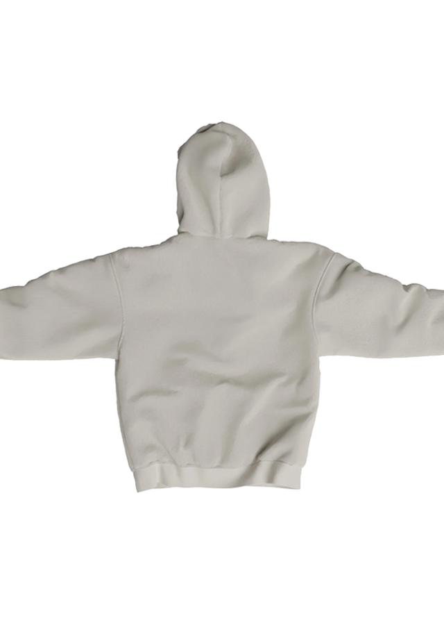 WHITE FLEECE HOODIE