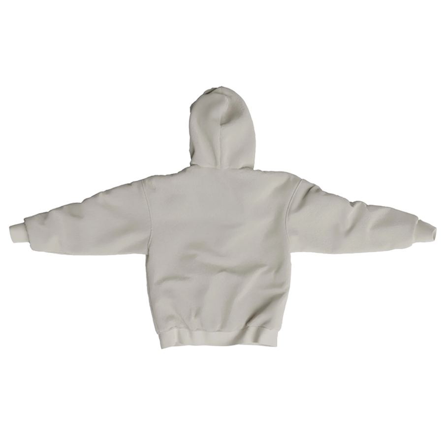 WHITE FLEECE HOODIE