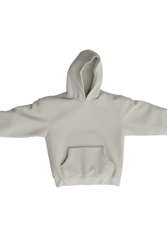 WHITE FLEECE HOODIE