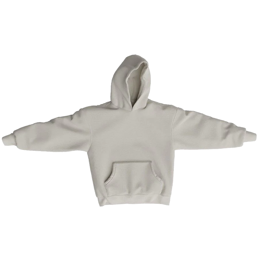 WHITE FLEECE HOODIE